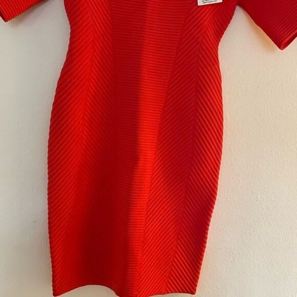 Herve Leger Paris Contour Corset Ribbed Knit Mini T-Shirt Body-con Dress Sz XS - Picture 9 of 15